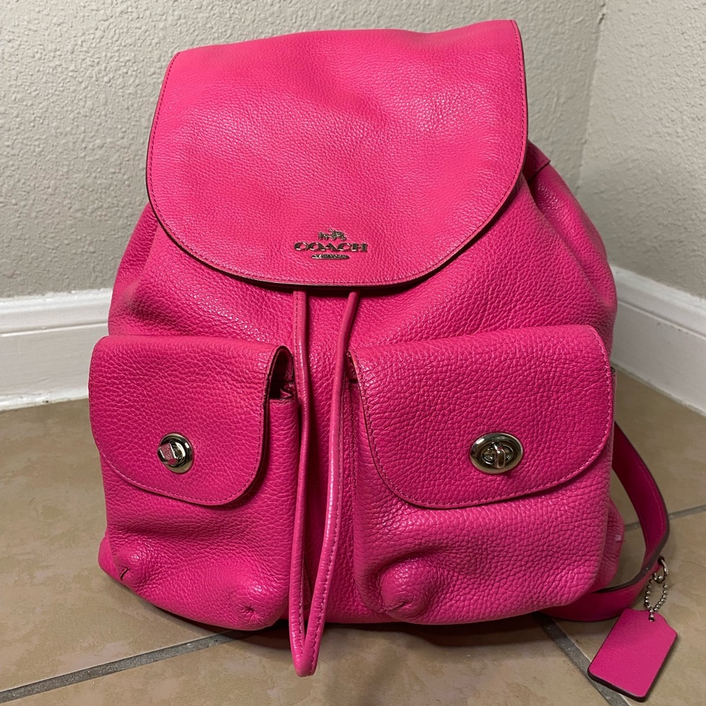 Coach Fuchsia Leather Backpack